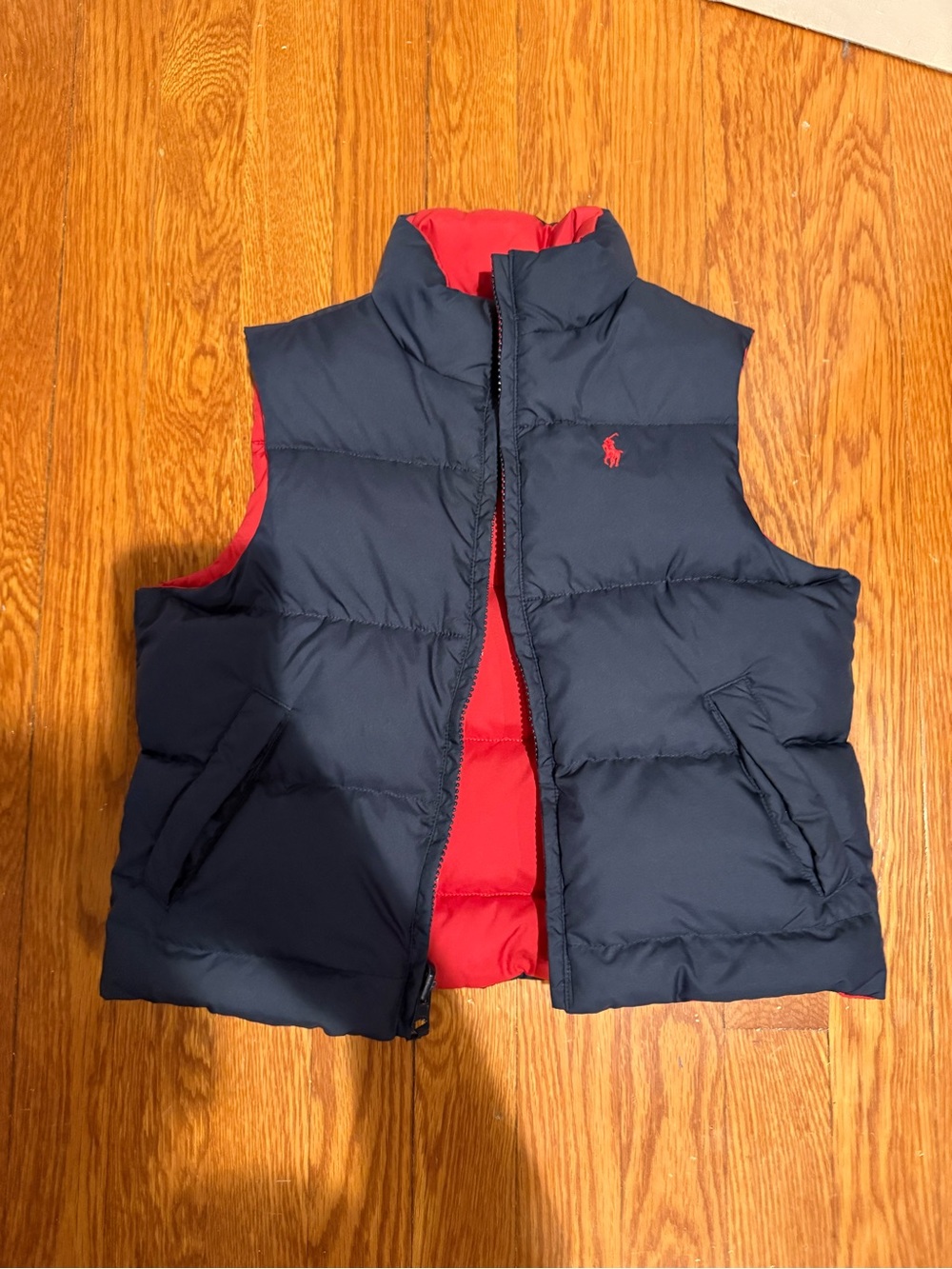 Polo by Ralph Lauren Navy & Red Reversible Puffer Vest - Kids